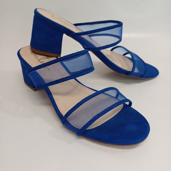 Lulus Shoes - Lulu's Blue Mesh Low Heel Slip On Shoe Size 7.5M